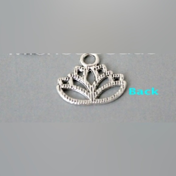 5 PCS Lotus Flower Charm Pendants - Antiqued Silver Floral Tibetan Style Charm - Picture 2 of 2